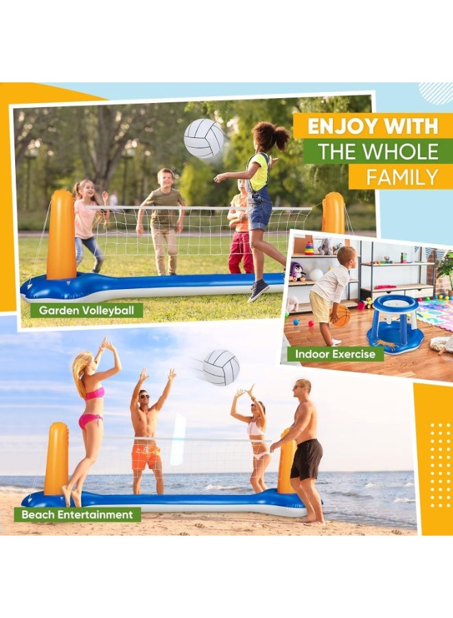 TAPIT Inflatable Pool Games Float Set with Volleyball Net and Basketball Hoops Floating Swimming Game Toy Inground Pool Toys Volleyball Net for Kids and Adults - Image 5